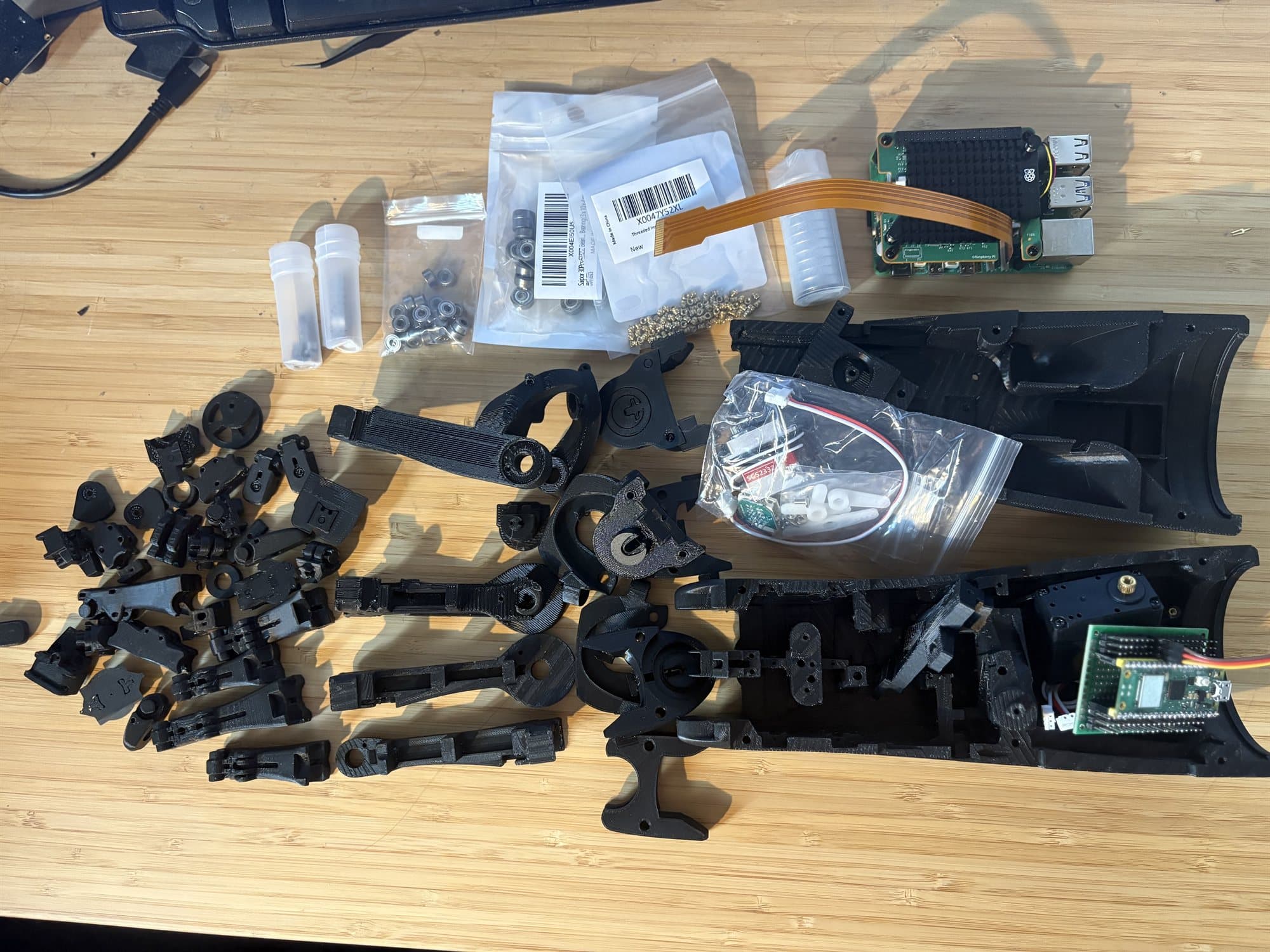 Physical build — every part printed